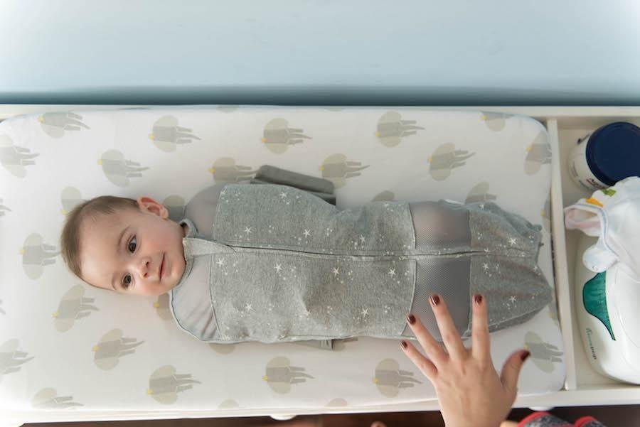 swaddled baby